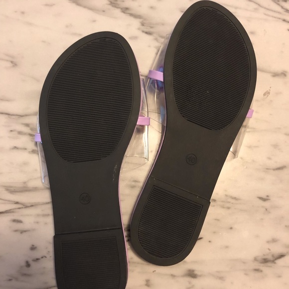 NWOT Clear Strap Slide Sandals - Picture 3 of 3